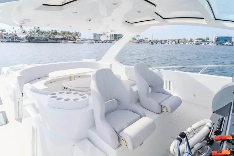 Slide: The Image of Luxurious 2017 Custom 60 yacht interior with plush seating and ocean view. - 20
