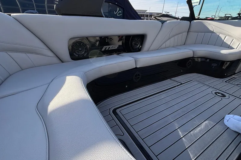 Slide: The Image of Luxurious interior of 2026 MB B52 23 Classic boat with sleek seating and modern design. - 13