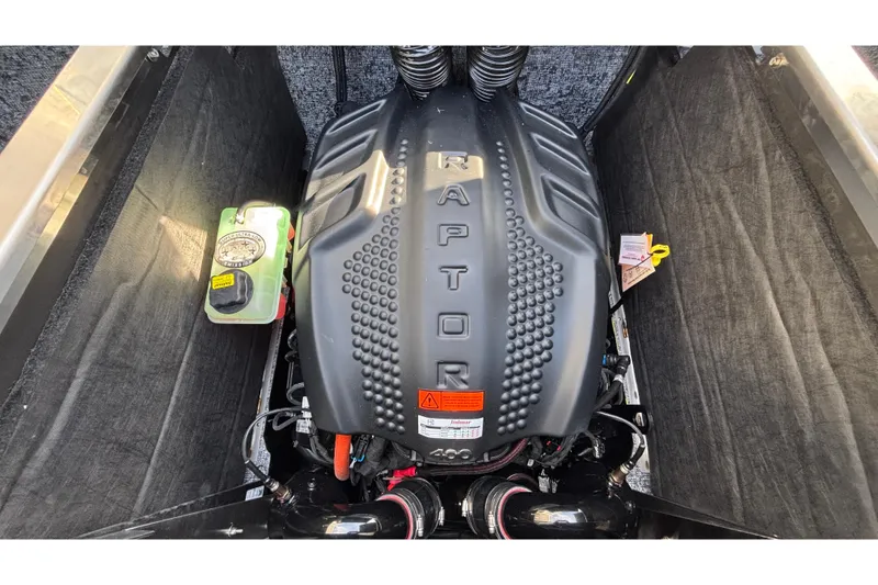 Slide: The Image of Engine compartment of 2026 MB B52 23 Classic with Raptor engine cover. - 6