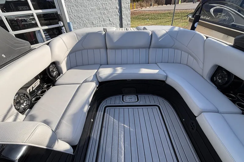 Slide: The Image of Luxurious seating area of 2026 MB B52 23 Classic boat with premium upholstery. - 9