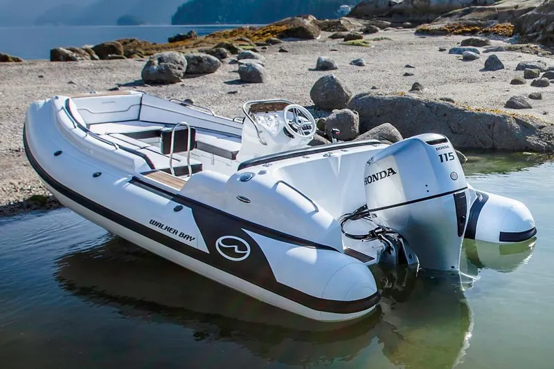 Slide: The Image of Manufacturer Provided Image: 2018 Walker Bay Generation 525 DLX inflatable boat with Honda 175 outboard motor. - 8