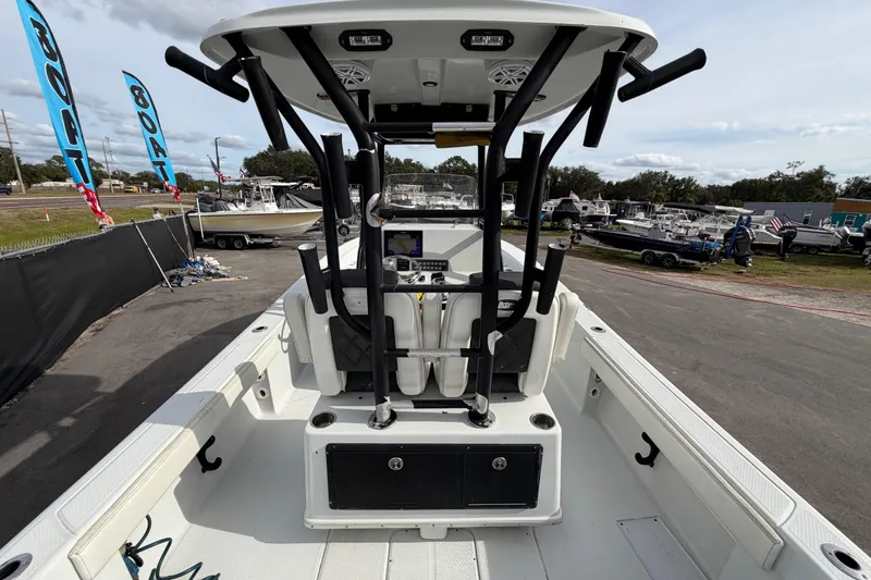 Slide: The Image of 2018 Blue Wave 2800 Pure Hybrid boat on display at a sale event. - 18