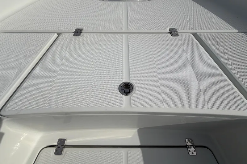 Slide: The Image of 2018 Blue Wave 2800 Pure Hybrid boat with open cabin door, revealing interior. - 42