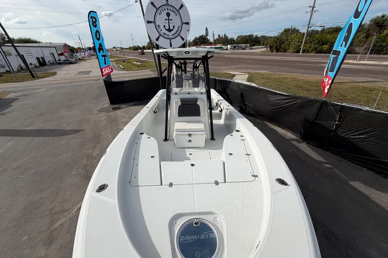 Slide: The Image of Open storage compartment on 2018 Blue Wave 2800 Pure Hybrid boat. - 55