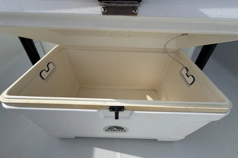 Slide: The Image of 2018 Blue Wave 2800 Pure Hybrid boat livewell with logo on lid. - 59