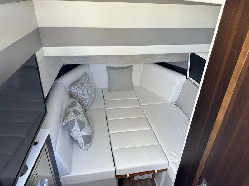 Slide: The Image of V Berth converted to sleeper table under cushions - 54