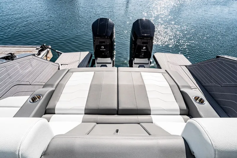 Slide: The Image of 2023 Cruisers Yachts 42 GLS with luxurious sun deck and engines. - 12
