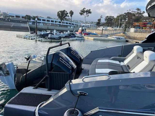 Slide: The Image of 2023 Cruisers Yachts 42 GLS in harbor, luxurious design. - 15