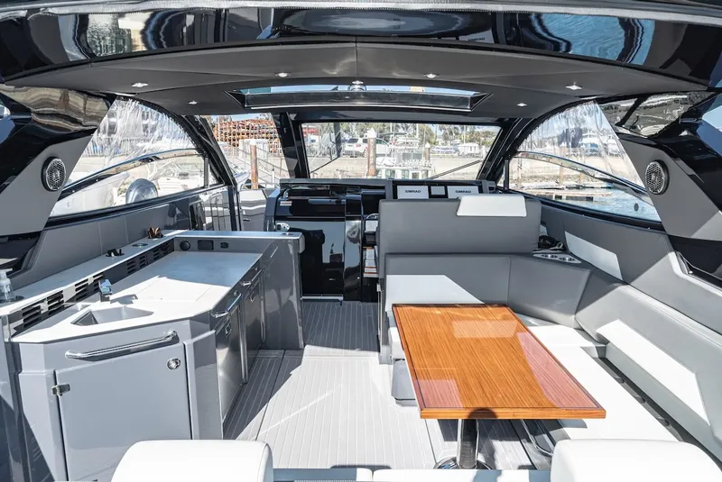 Slide: The Image of Interior of 2023 Cruisers Yachts 42 GLS with modern amenities. - 19