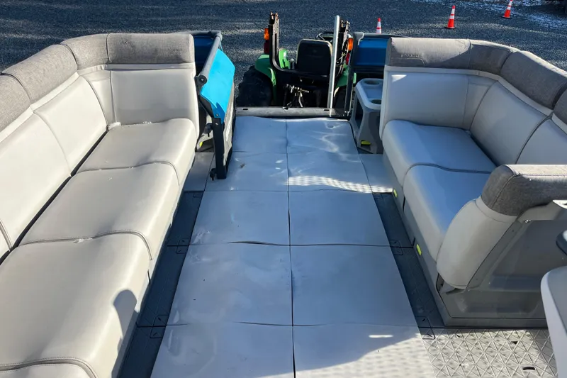 Slide: The Image of 2023 Sea-Doo Switch Cruise 21 interior with spacious seating and modern design. - 18