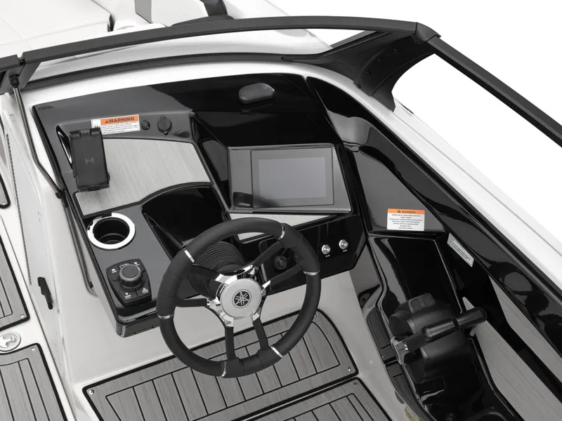 Slide: The Image of Yamaha 222S 2025 cockpit featuring steering wheel and display. - 23