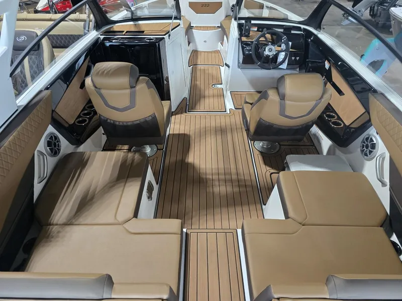Slide: The Image of Interior of 2025 Yamaha Boats 222S with luxurious seating. - 5