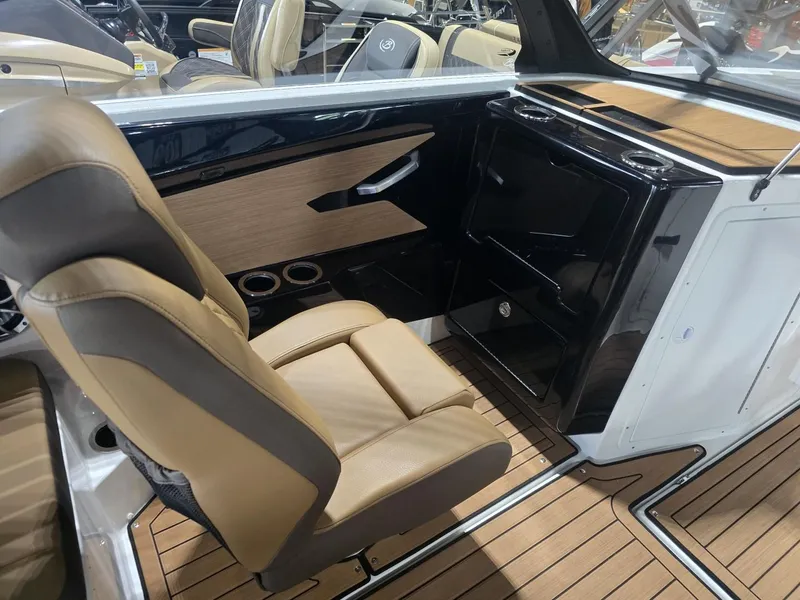 Slide: The Image of Interior of 2025 Yamaha Boats 222S with luxurious seating. - 6
