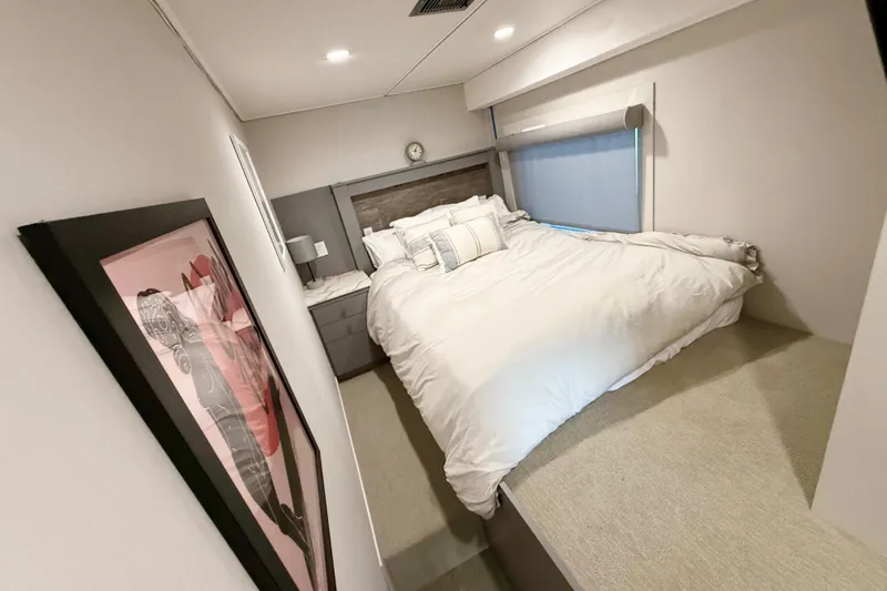 Slide: The Image of Luxurious bedroom interior of 2021 BRAVADA YACHTS Atlas V Series 8018 with modern decor. - 15