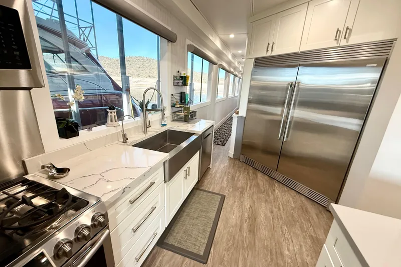 Slide: The Image of Luxurious kitchen interior of 2021 BRAVADA YACHTS Atlas V Series 8018 with modern appliances. - 21