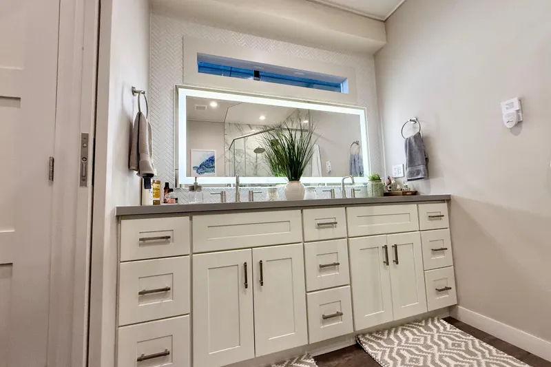 Slide: The Image of Modern bathroom vanity on Bravada Yachts Atlas V Series 8018, 2021 model. - 39