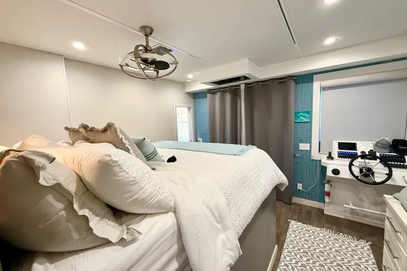 Slide: The Image of Luxurious bedroom interior of 2021 BRAVADA YACHTS Atlas V Series 8018 with modern decor. - 40