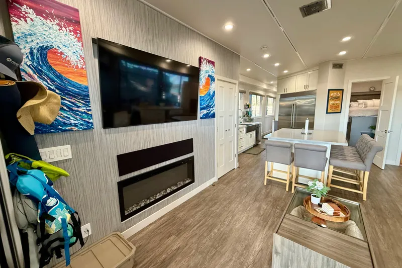 Slide: The Image of Luxurious interior of 2021 BRAVADA YACHTS Atlas V Series 8018 with modern kitchen and decor. - 5