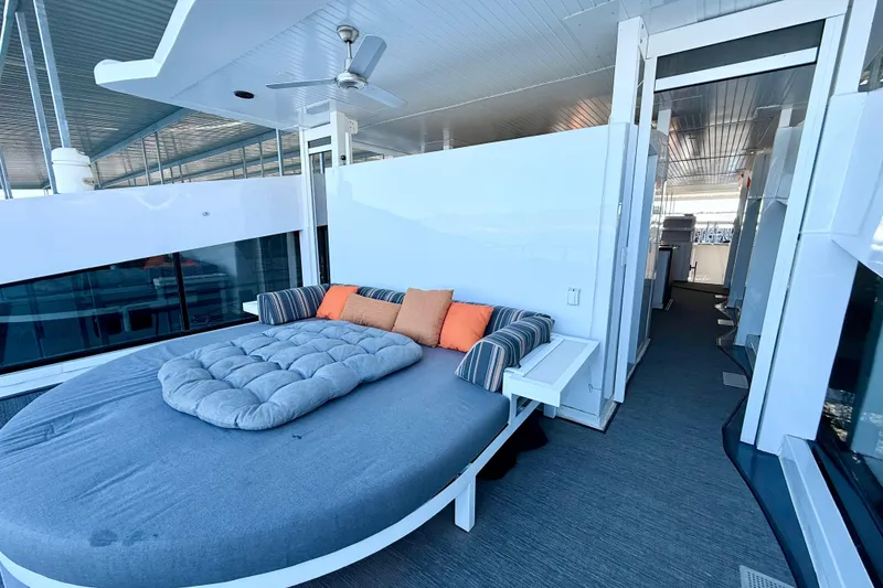 Slide: The Image of Luxurious outdoor lounge area on 2021 BRAVADA YACHTS Atlas V Series 8018. - 57