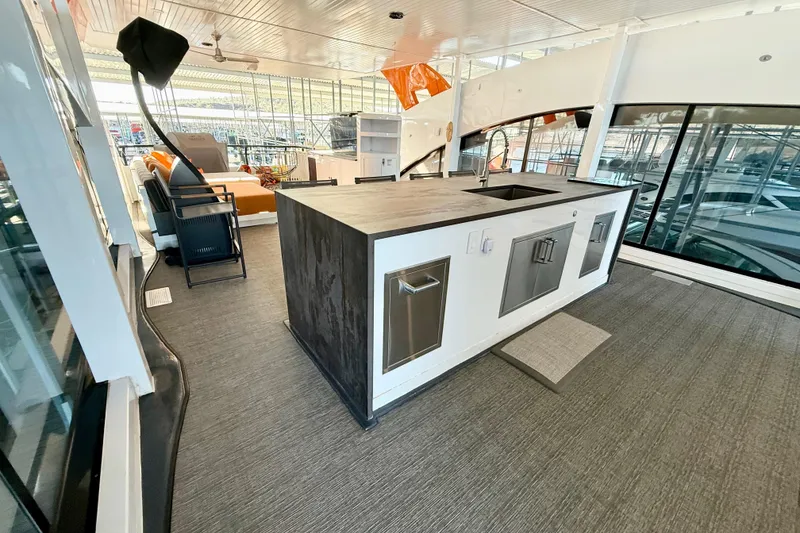 Slide: The Image of Luxurious interior of 2021 BRAVADA YACHTS Atlas V Series 8018 with modern kitchen amenities. - 58