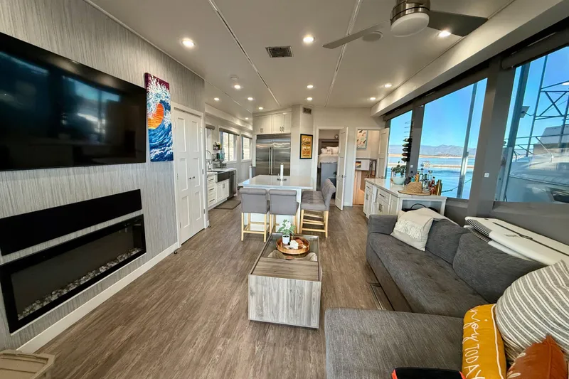 Slide: The Image of Luxurious interior of 2021 BRAVADA YACHTS Atlas V Series 8018 with modern amenities. - 6