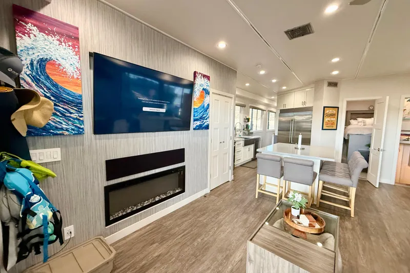 Slide: The Image of Luxurious interior of 2021 Bravada Yachts Atlas V Series 8018 with modern decor and amenities. - 7