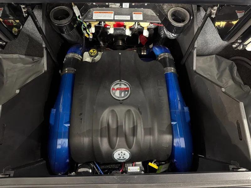 Slide: The Image of Engine compartment of 2022 MasterCraft X24 with Ilmor engine. - 22