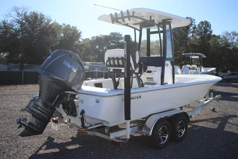 Slide: The Image of 2026 Tidewater 2110 Bay Max boat with Yamaha engine on trailer. - 5