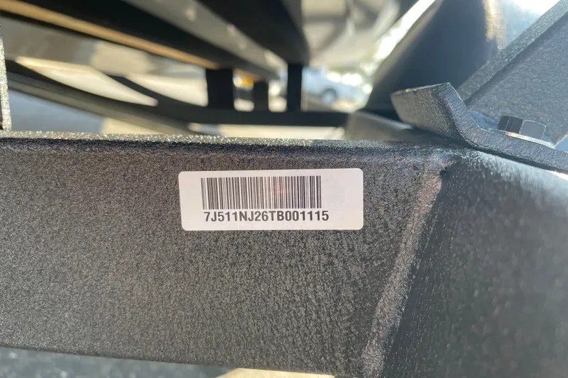 Slide: The Image of Barcode on 2026 Tracker Pro Guide V-175 WT boat trailer frame. - 67