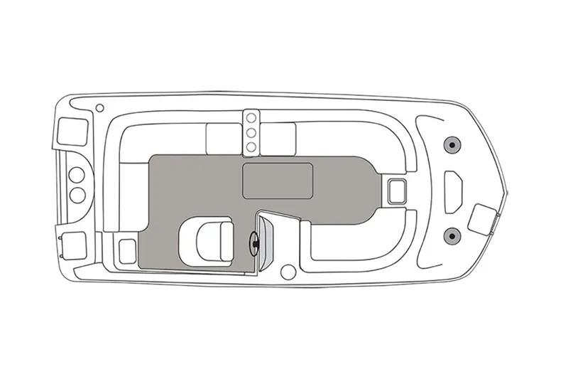 Slide: The Image of 2021 Hurricane SunDeck Sport 201 OB boat interior with seating and steering console. - 9