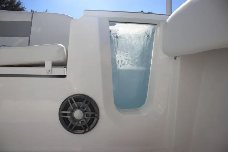 Slide: The Image of 2026 Sea Fox 228 Commander boat interior with speaker and water feature. - 22