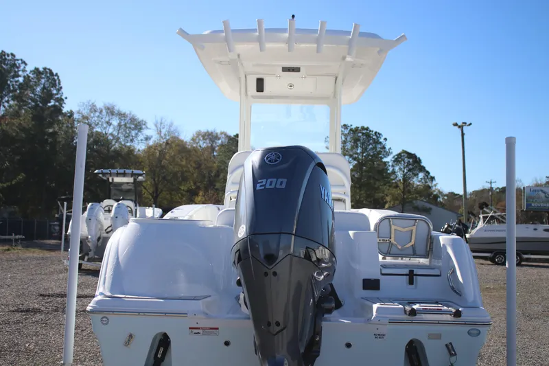 Slide: The Image of 2026 Sea Fox 228 Commander boat with Yamaha 200 engine, rear view. - 4