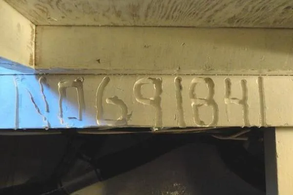 Slide: The Image of Hull identification number "0691841" on 1985 Pearson 43 Trawler. - 69