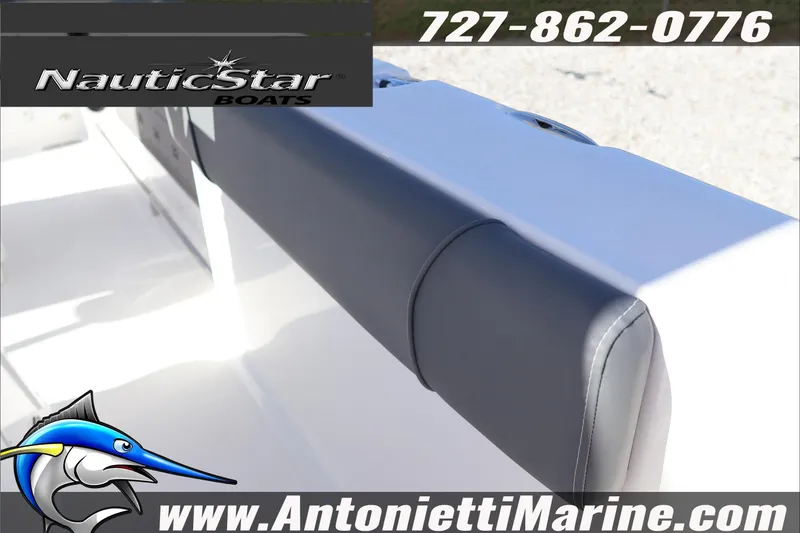 Slide: The Image of 2026 NauticStar 251 Hybrid boat interior with logo and contact details. - 42