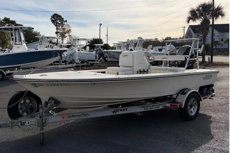 The Image of 2021 Hewes Redfisher 16 boat on trailer outdoors. - 0