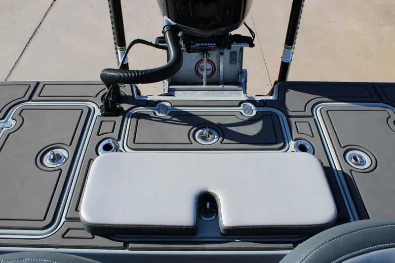 Slide: The Image of 2025 Mamba 227VX boat deck with seating and motor mount. - 9