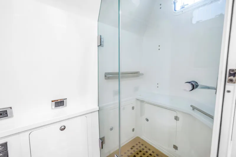 Slide: The Image of Luxurious bathroom interior of 2023 HCB 53 Suenos RXV yacht with modern fixtures. - 83