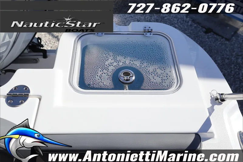 Slide: The Image of 2026 NauticStar 222 Offshore boat detail with livewell and branding. - 18
