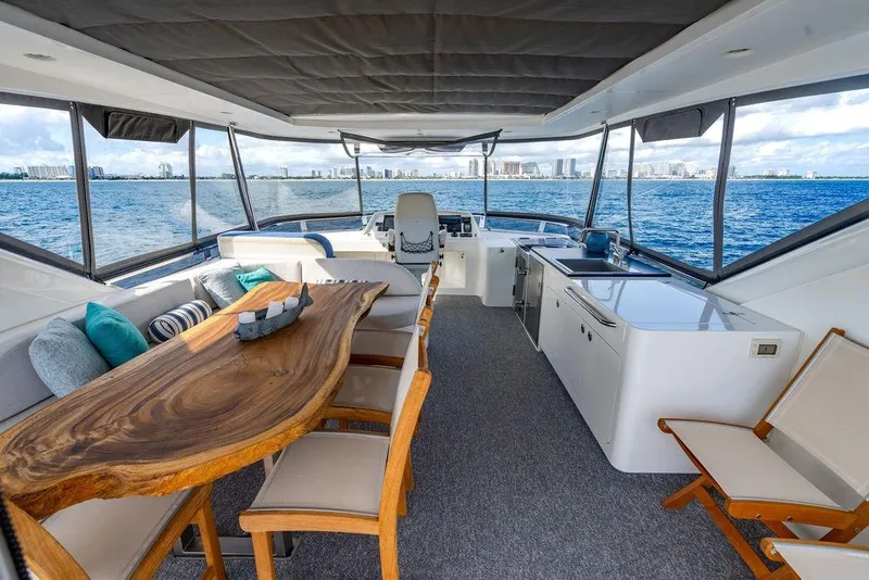 Slide: The Image of Cockpit of 2013 Lanzarote Ventuno 73 yacht with modern navigation equipment. - 24