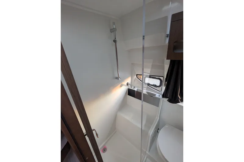 Slide: The Image of 2024 Beneteau Antares 11 cabin interior with modern design and comfortable seating. - 19