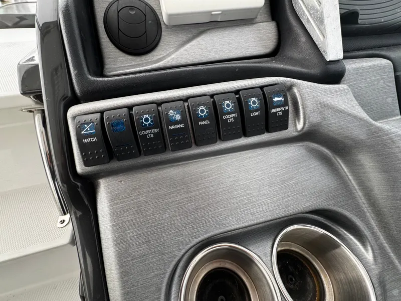 Slide: The Image of Dashboard of 2016 Monterey 335 Sport Yacht with switches. - 9