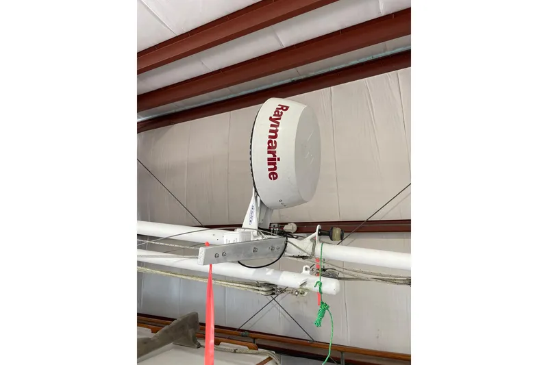 Slide: The Image of Raymarine radar on 1978 Grand Banks GB36570 boat, indoor storage. - 6