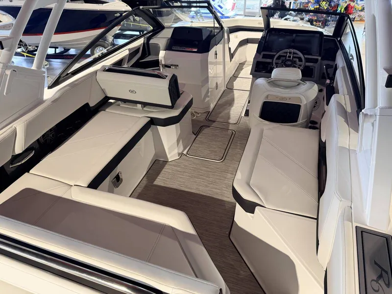 Slide: The Image of Interior of 2025 Cobalt R6 boat with luxurious seating and modern design. - 30