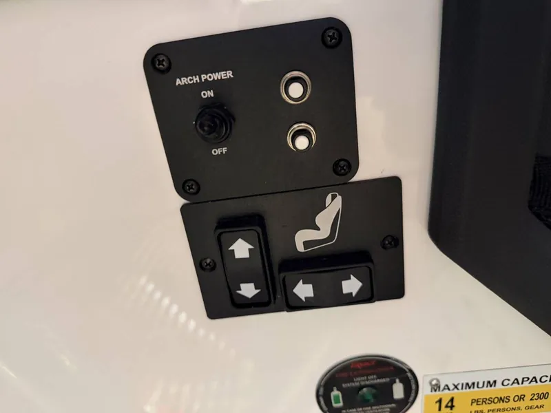 Slide: The Image of Control panel of 2025 Cobalt R6 with seat and power switches. - 32