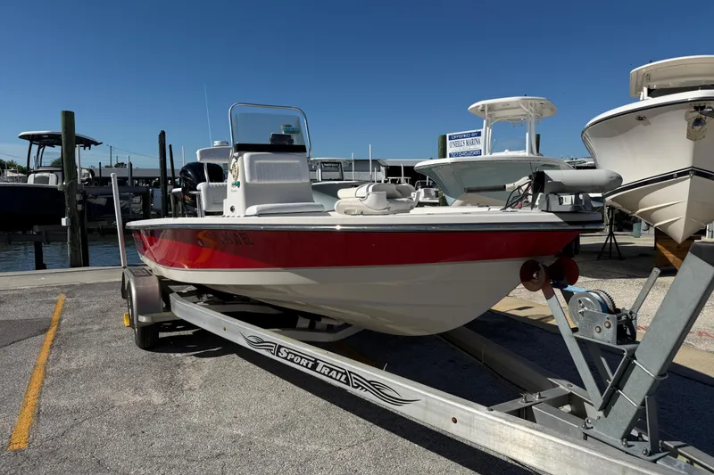 The Image of 2017 Blazer Bay 2220 Fisherman boat on trailer at marina. - 0