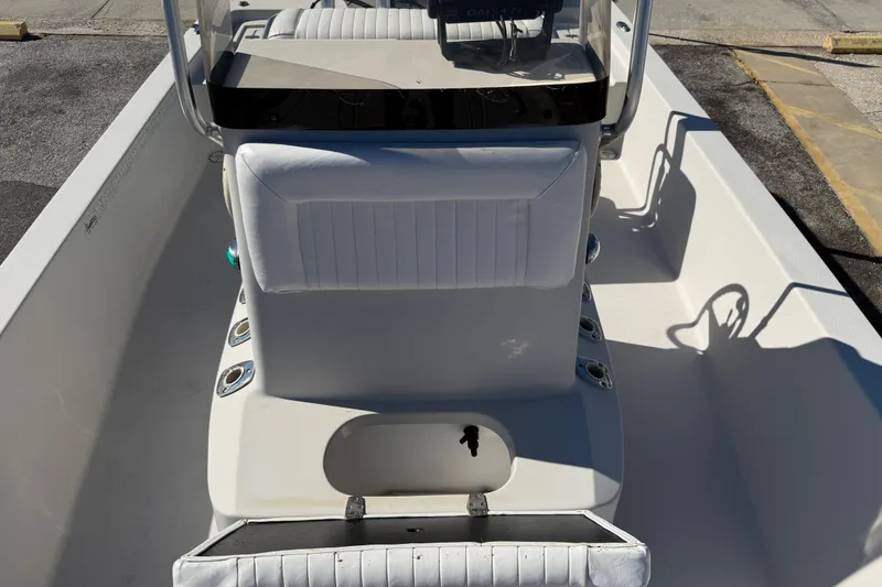 Slide: The Image of 2017 Blazer Bay 2220 Fisherman boat interior with seating and console. - 10