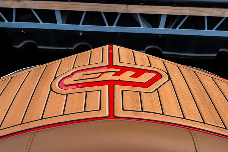 Slide: The Image of Luxurious interior of 2026 MB B52 23 Classic boat with tan leather seating. - 23