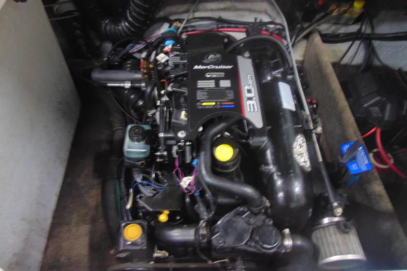 Slide: The Image of Engine compartment of a 2011 Mariah R18.9 boat with MerCruiser 3.0 MPI engine. - 12