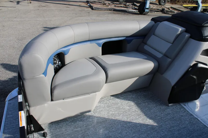 Slide: The Image of Luxurious seating on 2026 Premier 210 Sunsation RE XSD pontoon boat. - 6