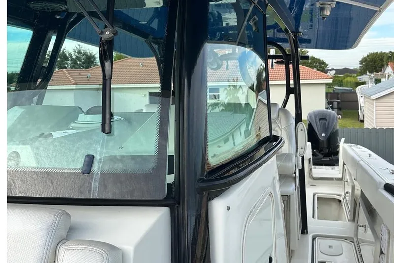 Slide: The Image of 2017 Hydra-Sports 4200 Siesta boat with sleek design and modern features. - 12